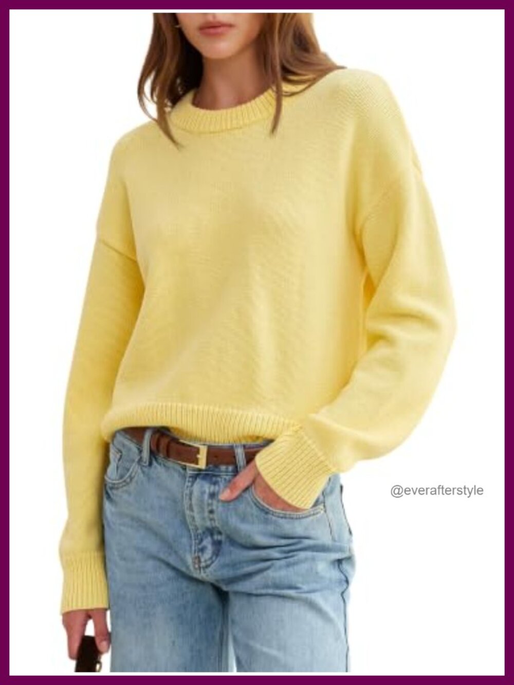 Oversized Wool Blend Pullover Chunky Knit Long Sleeve Fall Winter